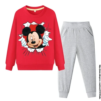 Disney Mickey Mouse Ærme Kids Sæt 2stk Piger Toppe Drenge Jul Tøj Casual Børn Børn Børne Sweatshirt Passer til