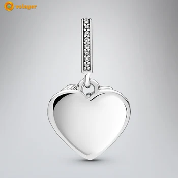 Volayer 925 Sterling Sølv Perler, Bue & Kærlighed Hjerte Dingle Charme passer Oprindelige Pandora Armbånd til Kvinder smykkefremstilling Gave
