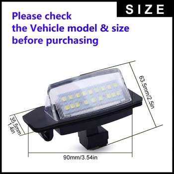 2Pc fejlfri Xenon Hvide LED Nummerplade lys For Mitsubishi Lancer Sportback (YOC) Eclipse 1 2 3 4 Liter 1 2 3 XL (CW)