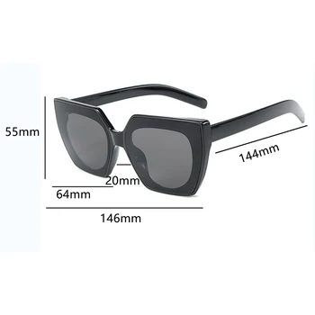 Black Square Overdimensionerede Solbriller Kvinder 2020 Luksus Nuancer Mænd Mode Kørsel Briller Trendy Damer Gradient Brillerne UV400