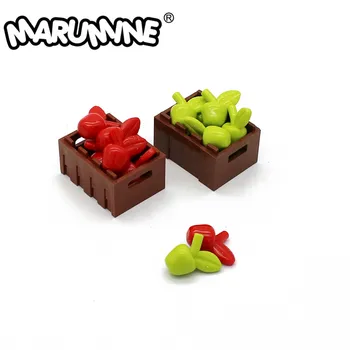 MARUMINE byggesten 33051 Frugt og grønt æble med blad 50 STK/MASSE Middag Mad MOC Pædagogiske Børn DIY legetøj