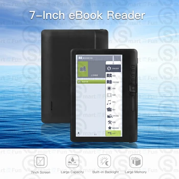 Fashion style Bærbare 7 tommer e-bog-læser 8GB Flash Multifunktionelle tablet med baggrundsbelysning Farve Udstyre med TFT Skærm