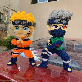 Xizai Anime Naruto Hokage Uzumaki byggesten 3D-Model DIY Mini murstensbygning Legetøj for Børn, Drenge Gaver 5300pcs 37cm Høj
