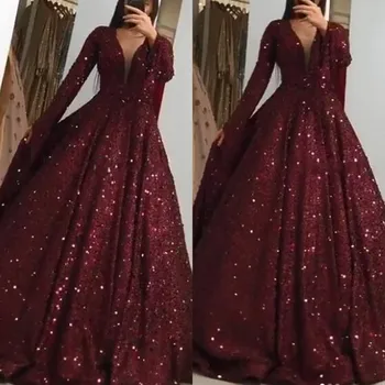 Bolden Kjole Kvinde Party Night Aften Prom Kjoler 2020 Muslimske Guld Lange Plus Size Kjoler