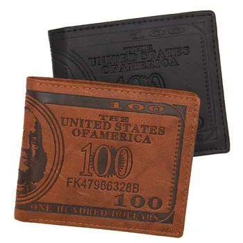 Mænd Fashion Retro Tegnebog 3D Dollar Print Kredit-3 Folder Wallet Male Lange Pung Til Mønter Multi Pocket Portfel 22020 Nye Carteira