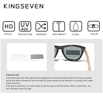 KINGSEVEN Eksklusivt Design Vintage Mænds Briller Valnød Træ-Solbriller UV400 Beskyttelse Fashion Square solbriller Kvinder 5510