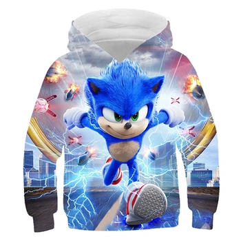 2020 Foråret Tegnefilm Sonic Hætteklædte Sonic the Hedgehog Hoodie Kids Pige Sweatshirt Trendy Mode Drenge Jakke Børn Pullover Top