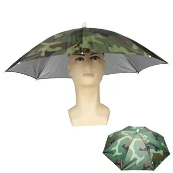 Offentlig Nytte Folde Parasol Cap Elastisk Stribede Picking Paraply Hat, Paraply Solen Fiskeri, Camping Hat R4S2
