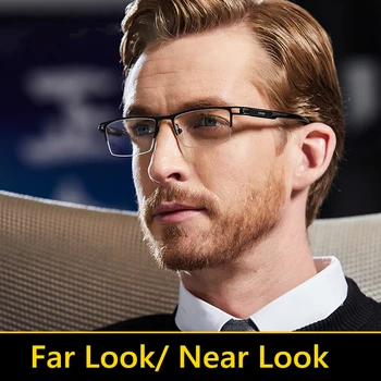 High-end-Justerbar Visuelle Bifokale Progressive Briller til Læsning Mænd Multifokale Briller