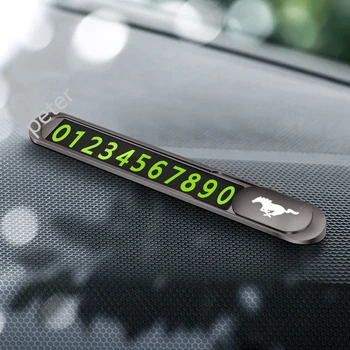 Lysende Bil Midlertidig Parkering Card Telefonnummer Indehaveren Auto Tal Stickers til ford mustang gt tilbehør