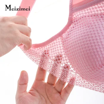 Meizimei Sexet Undertøj til Kvinder Bras Blonder Samle Wire Gratis Brystholder Pige Bralette Kvindelige Kæmpe Plus størrelse bh push up Bh Undertøj