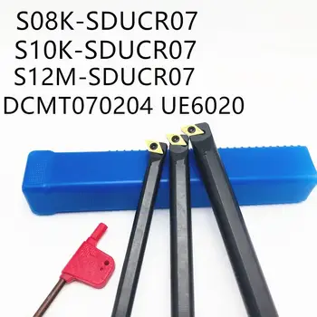 3 stykker S08K-SDUCR07 S10K-SDUCR07 S12M-SDUCR07 95 grad spiral drejning kedeligt bar + 10 stykker DCMT070204 drejebænk blade værktøj