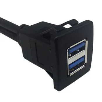 1M/2M Stik Kabel USB 3.0 Auto Bil Flush Mount Mandlige og Kvindelige forlængerledning Betjeningspanel Panel-Pladsen Audio Line til Motorcykel