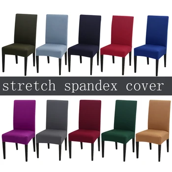 Solid Farver Fleksibel Stretch Spandex Stol Dække For Restaurant Bryllupper Banket Hotel Elastisk Stol Dække