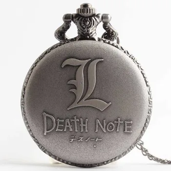 Vintage Black Death Note Quartz lommeur Halskæde Vedhæng Chian Kvinder Mænd Fødselsdag Gaver Relogio De Bolso CF1052