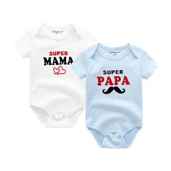 Baby Pige Tøj 2020 Nye Korte Ærmer Bomuld Nyfødte Baby Infantil Dreng Tøj, der Elsker Far&mor Design roupas de bebe