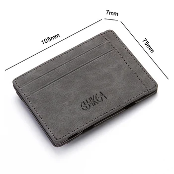 Fornemme Opgradere Ultra Tynd Mini Wallet Mænd Kvinder i Business PU Læder Magic Tegnebøger Små Kreditkort Tegnebøger Mønt Pung