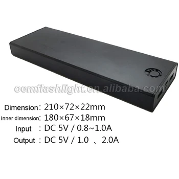 10 x 18650 Power Bank DIY Komponenter med Dobbelt USB-Udgang - Sort / Hot Pink / Blå