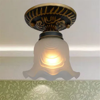 American Style Glas Skygge Vintage Celing Lampe Stativ 1 Lys til Køkken Ø spisestuen eller i stuen Loft Lys
