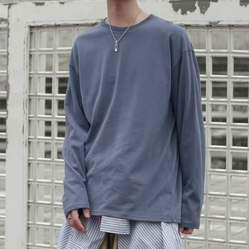 Mænd med Lange Ærmer T-shirts Plus Størrelse 3XL Enkelt Par, Fritids-Chic Grundlæggende Harajuku Tshirt Herre Oversize t-Shirts Streetwear Ny