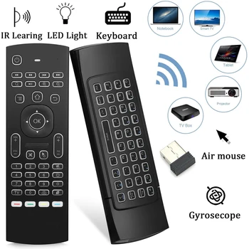 MX3 Air Mouse Fjernbetjening 2.4 G RF 3 Gyro 3Gsensor Trådløse Tastatur baggrundslys For X96 mini KM9 A95X H96 ANTAL K7 Android TV Box