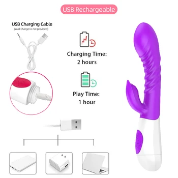 Ny Kanin Vibrator til kvinder G Spot Dildo Dobbelt Vaginal Vibrator Klitoris massager Kvindelige Masturbator Sex Legetøj til Kvinder Voksen