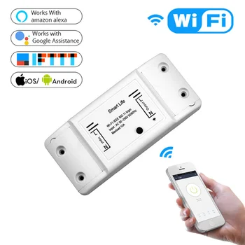WiFi Smart Light Switch Universal Breaker Timer Intelligent Liv APP Trådløs Fjernbetjening Smart Home Arbejder med Alexa, Google Startside