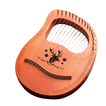 16-Bemærk Lyre Harpe Mahogni Metal Snor Knogle Sadlen Lyre Harpe med Tuning Skruenøgle