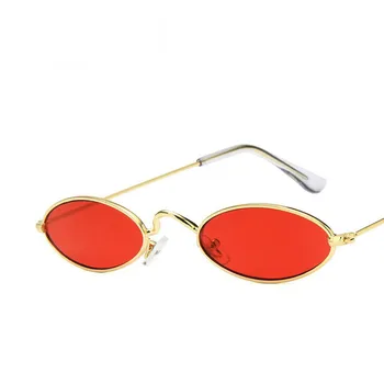LEONLION 2021 Små Ovale Solbriller Til Mænd Mandlige Retro Metal-Rammen Gul Rød Vintage Små Runde solbriller Til Kvinder