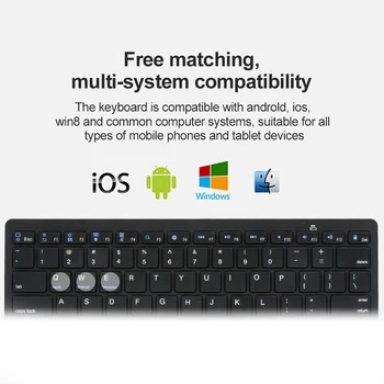 Bluetooth Tastatur i Ultra Slank Multimedie Aluminium Trådløse Bluetooth-Tastatur Til IOS Android Tablet PC Windows Til IPad