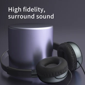 VOXLINK Headset Active Noise Cancelling High fidelity surround sound Kablede Hovedtelefoner Med Mikrofon, Hovedtelefon Dyb Bas Ørestykke