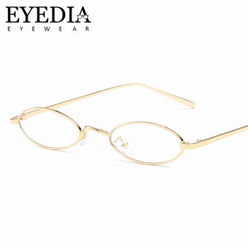 Ny Unisex Dekorative Små Ovale Golden Sølv brillestel Med Ren Objektiv Briller Briller Med UV400 Solen Linse L7779CJ