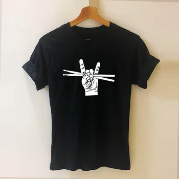 Trommestikker-Bandet Trommeslager Breve Udskrive Kvinder Tshirt Casual Bomuld Hipster Sjove T-Shirt til Pige Top Tee Drop Skib