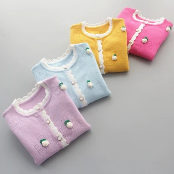 Søde Ornament Sweater Cardigan Til Piger børnetøj Med Dekoration Sweater Ydre Slid Pige Top Tøj vetement enfant fille