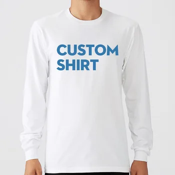 Mænd T-Shirt Brugerdefinerede Udskrivning Tilføje Dine Print Eller Logo Mandlige Afslappet langærmet Tshirt Toppe Bomuld Tee Shirt DIY Mænd Unikke Skjorter