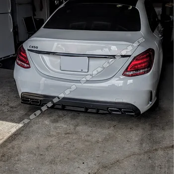 C63s Style 4 Outlet ABS Bageste Diffusor med Udstødning Tips til Benz W205 S205 4Door C180 C300 C200 C43 C63 med AMG Pakke 15 - 22