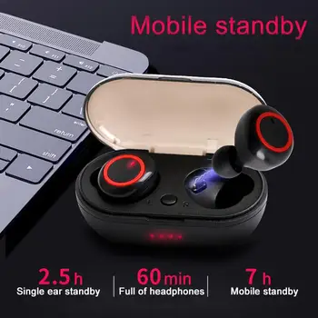 HobbyLane M2 TWS Trådløse Mini Bluetooth-Hovedtelefoner 5.0 I-øret Øretelefoner Stereo Bas Indbygget Micro med 400mAh Opladning Base d35