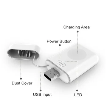 QI Trådløse Oplader Power Bank for iWatch 1 2 3 4 Bærbare Mini Eksternt Batteri til Apple Ur 3 4 2 Trådløse Oplader opladning