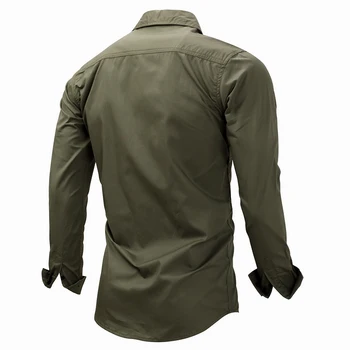 Taktisk Fragt Militære Shirt med Lange Ærmer Multi-lomme, Casual Skjorter Tynde Åndbart Camisa Masculina Plus Størrelse 3XL