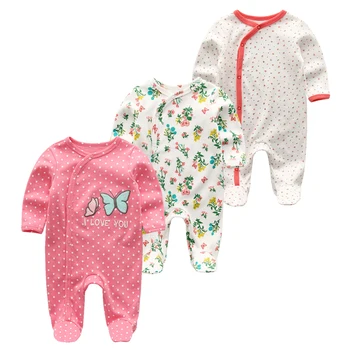 2020 Nyfødte Bomuld 1/3STK Romper Baby Boy Tøj Fuld Ærme 0-12M Baby Pige Tøj Efteråret Piger Baby Tøj Ropa de bebe
