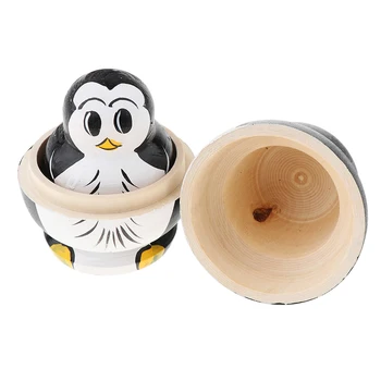 10 Pack Hånd Malet Træ-Nesting Dukker - Søde Pingvin Design - russiske Dukker til Børn Toy Gave