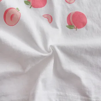Japansk Kawaii T-Shirt Kvinder Sommer Toppe Teen Pige Lolita Sød Pink Fersken Grafiske Tees Hvid Femme T-Shirts Harajuku Stil
