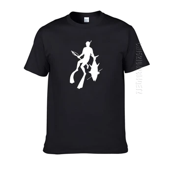 Personlig Dykning Fisher Spyd Print T-Shirt Til Sommeren Mænd O-Hals Bomuld T-Shirt I Overstørrelse Basic Toppe & T-Shirts Til Mænd