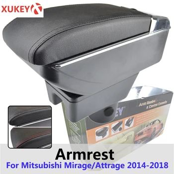 Xukey Centrale Armlæn For Mitsubishi Mirage - 2018 Center Konsol Black Opbevaring Bil Styling Max Askebæger Attrage 2016 2017