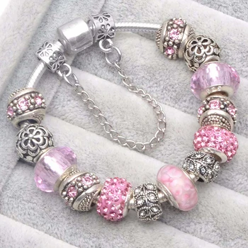 BAOPON Julegave Krystal Runde Perler Armbånd Passer Oprindelige Perler Armbånd Armbånd Til Kvinder, Par Pulsera Smykker