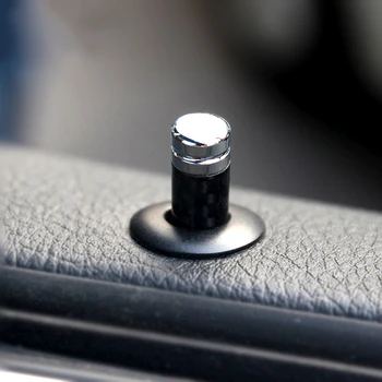 Carbon fiber dør vindue lås dækslet til bmw f10, f30 f32 f15 f16 f01 1 3 5 X5 X6 serie skifte trim bil døren ring lås knapper