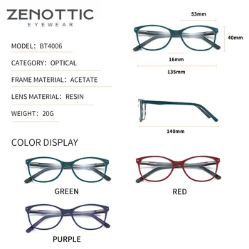 ZENOTTIC Mode Acetat Briller Rammer For Kvinder, Træ-Optiske Briller Ramme Kvindelige Cat Eye Briller Brille Stel