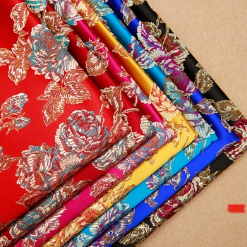 Vintage damask brocade jacquard stof efterligning silke tøjet stof materiale til at sy cheongsam og kimono