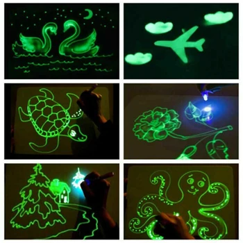 Magic Tegnebrættet Med Fluorescerende Pen Lysende Graffiti Maleri, Tegnefilm Elektroniske Sjove Tidlig Uddannelse Tegning Kids Legetøj