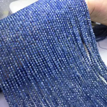 Blå safir runde facetslebne 2/3/4 mm til gør det selv smykker at gøre løse perler FPPJ engros perler natur gemstone